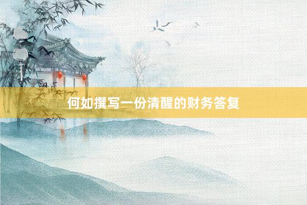 何如撰写一份清醒的财务答复